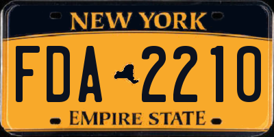NY license plate FDA2210