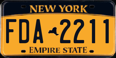 NY license plate FDA2211