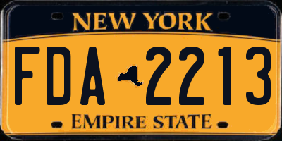 NY license plate FDA2213