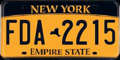 NY license plate FDA2215
