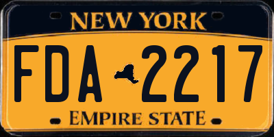 NY license plate FDA2217