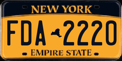NY license plate FDA2220