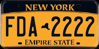 NY license plate FDA2222