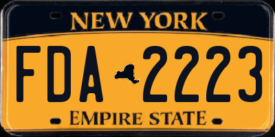 NY license plate FDA2223