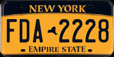 NY license plate FDA2228