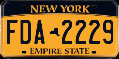 NY license plate FDA2229