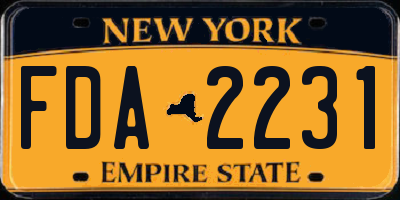 NY license plate FDA2231