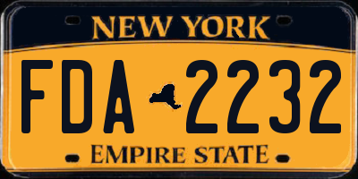 NY license plate FDA2232