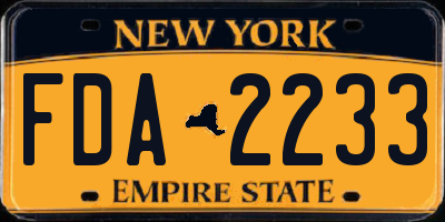 NY license plate FDA2233