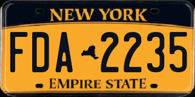 NY license plate FDA2235
