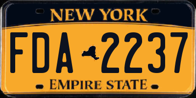 NY license plate FDA2237