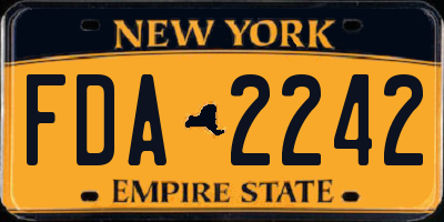 NY license plate FDA2242