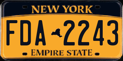 NY license plate FDA2243