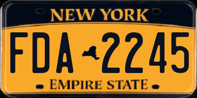 NY license plate FDA2245