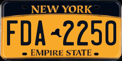 NY license plate FDA2250