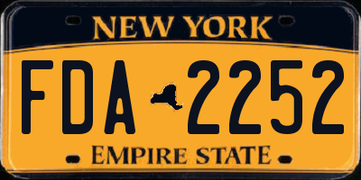 NY license plate FDA2252
