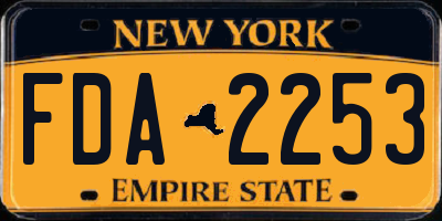 NY license plate FDA2253