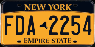 NY license plate FDA2254