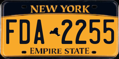 NY license plate FDA2255