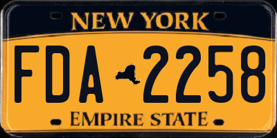 NY license plate FDA2258