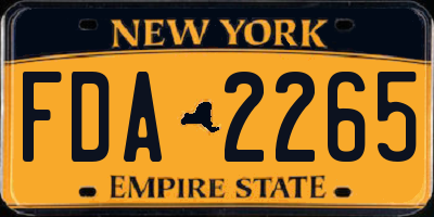 NY license plate FDA2265