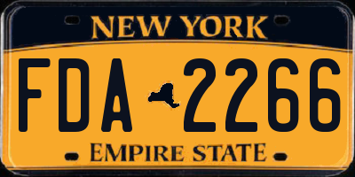 NY license plate FDA2266