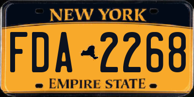NY license plate FDA2268