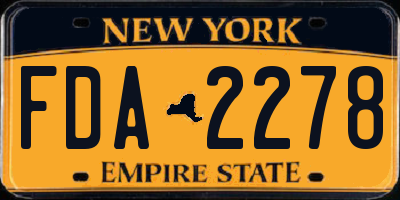 NY license plate FDA2278