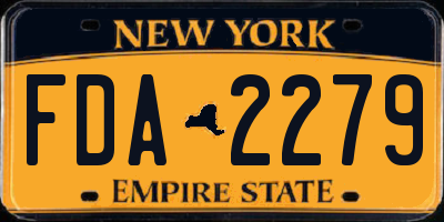 NY license plate FDA2279