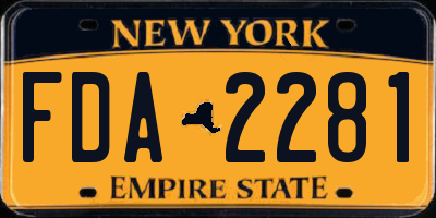 NY license plate FDA2281