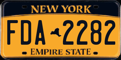 NY license plate FDA2282