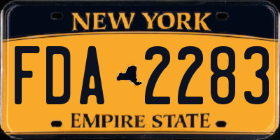 NY license plate FDA2283
