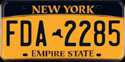 NY license plate FDA2285