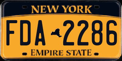 NY license plate FDA2286