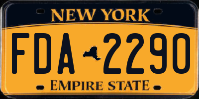 NY license plate FDA2290