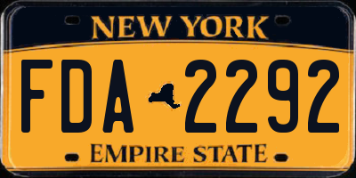 NY license plate FDA2292