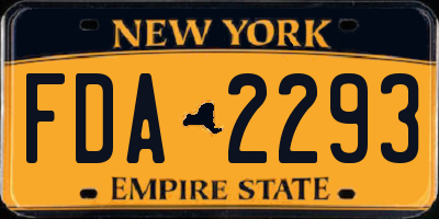NY license plate FDA2293
