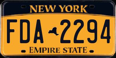 NY license plate FDA2294