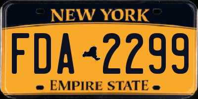 NY license plate FDA2299