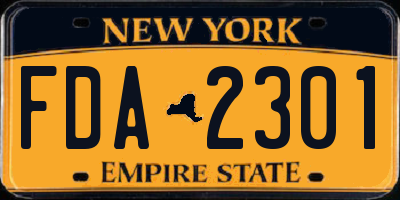 NY license plate FDA2301