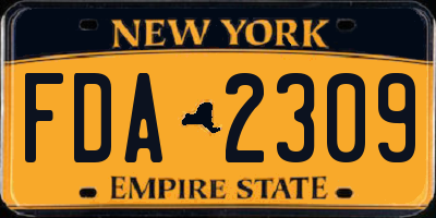 NY license plate FDA2309
