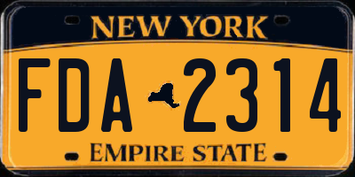 NY license plate FDA2314