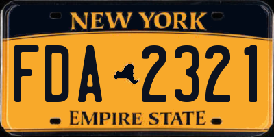 NY license plate FDA2321