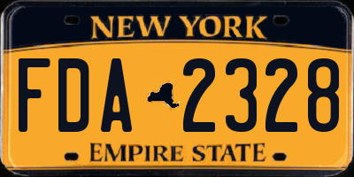 NY license plate FDA2328