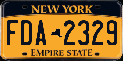 NY license plate FDA2329