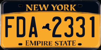 NY license plate FDA2331
