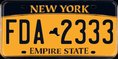 NY license plate FDA2333