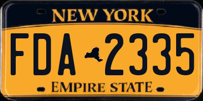 NY license plate FDA2335