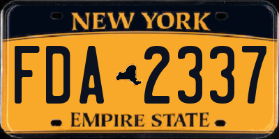 NY license plate FDA2337