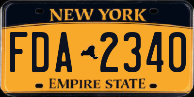 NY license plate FDA2340